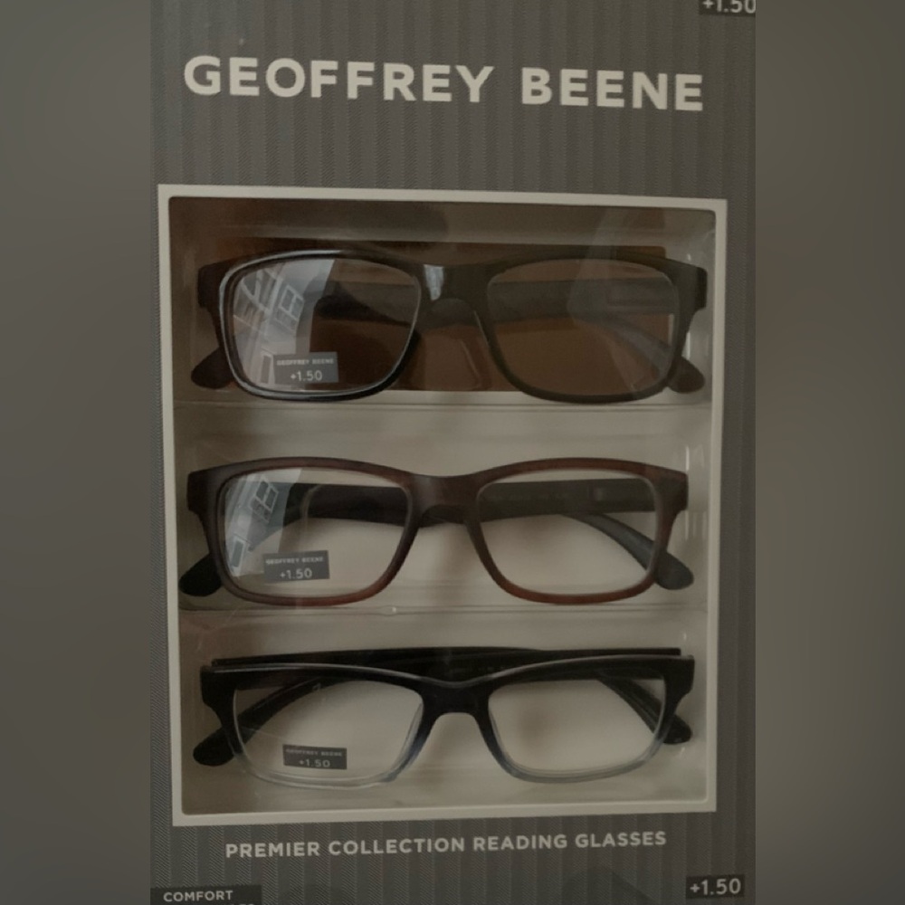 GEOFFREY BEENE unisex  +1.50 readers (3) pair NIB NWT